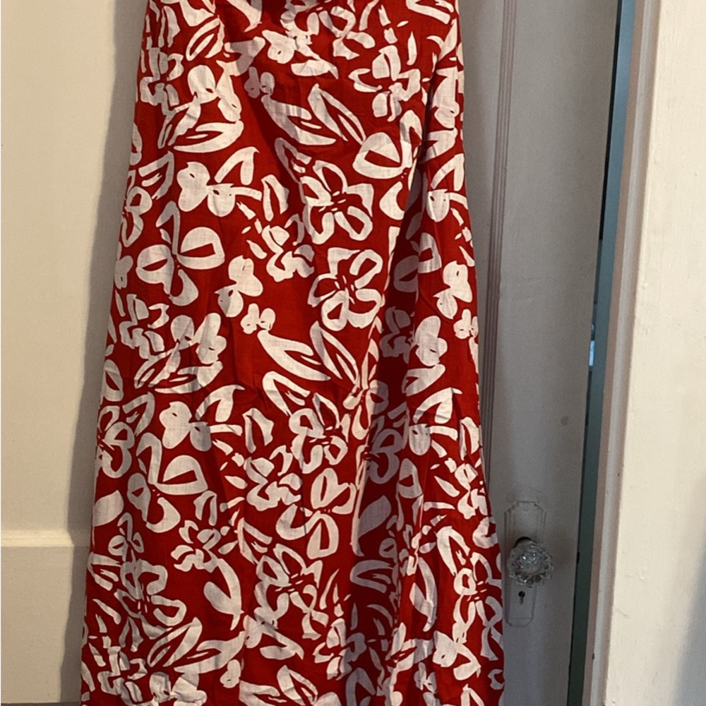 Petal & Pup Red and White Floral Maxi Dress